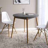 Обеденный стол круглый LION Маями-1 деревянные ножки Антрацит (LION-041146)