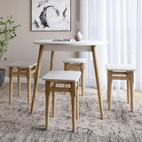 Стол круглый и 4 табурета обеденный комплект для кухни Маями-1 кромка ПВХ 0,45 мм Бетон Style (LION-041230)