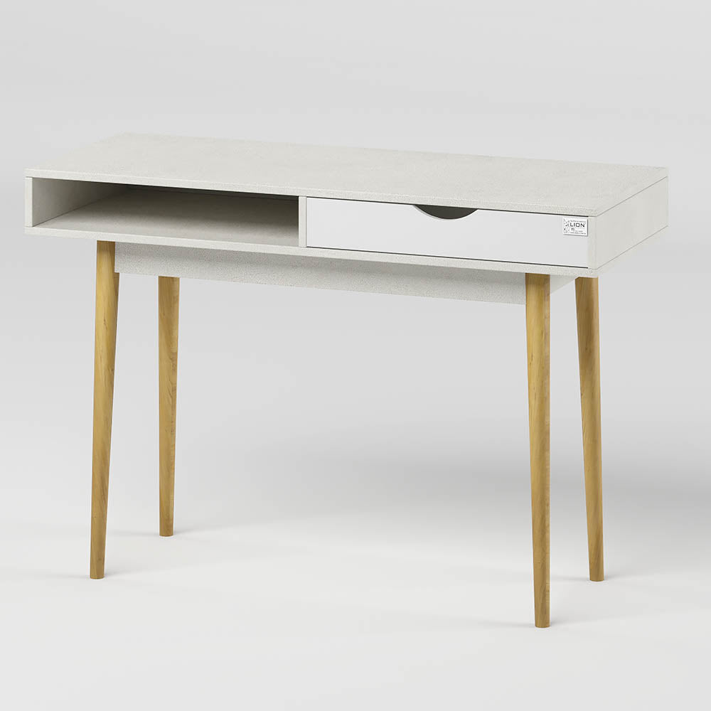Письменный стол LION Сканди-1 Нимфея Альба (белый)/Бетон Style (LION-041190)
