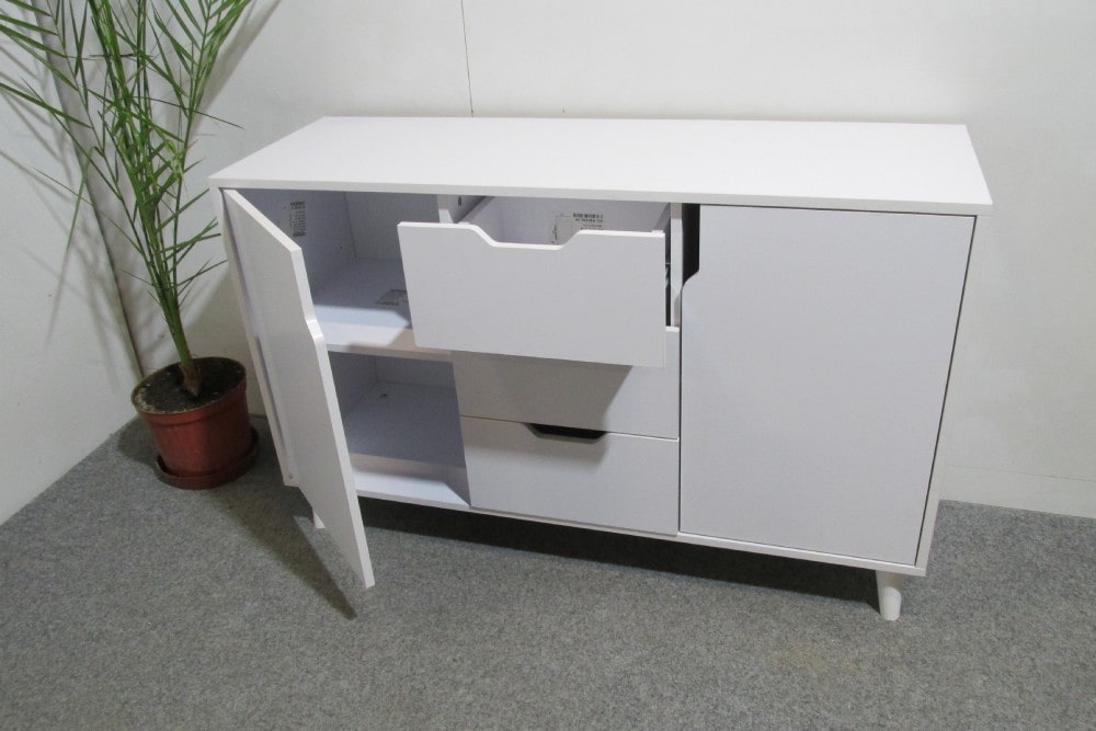 Комод в гостиную с белыми ножками М-ЗОН Борн 1200 Дуб артизан (MZN-031092)