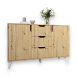 Комод в гостиную с белыми ножками М-ЗОН Борн 1200 Дуб артизан (MZN-031092)