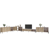 Комплект модульный для гостиной LION Грей 4 элемента с черными металлическими ножками Дуб сонома трюфель/Дерево (LION-042732)