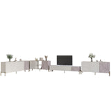 Комплект модульный для гостиной LION Грей 4 элемента с золотыми металлическими ножками Бетон Style/Камень (LION-042932)