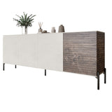 Комод в гостиную на черных металлических ножках LION Грей 204x38x76,5 см Бетон Style/Дерево (LION-042502)