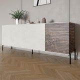 Комод в гостиную на черных металлических ножках LION Грей 204x38x76,5 см Бетон Style/Дерево (LION-042502)