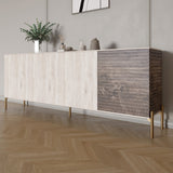 Комод на золотых металлических ножках LION Грей 204x38x76,5 см Самоа Дымчатый/Дерево (LION-042652)