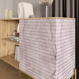 Комплект модульный для гостиной LION Грей 4 элемента с золотыми металлическими ножками Дуб сонома трюфель/Асфальт (LION-042912)