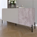 Комод закрыт в гостиную на черных металлических ножках LION Грей 154x38x76,5 см Кашемир/Камень (LION-041798)