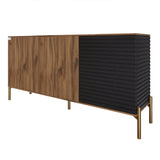 Комод закрыт в гостиную на золотых металлических ножках LION Грей 154x38x76,5 см Дуб Ливорно/Асфальт (LION-041825)