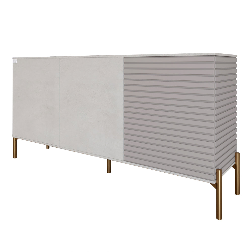 Комод закрытый в гостиную на золотых металлических ножках LION Грей 154x38x76,5 см Бетон Style/Кашемир (LION-041864)