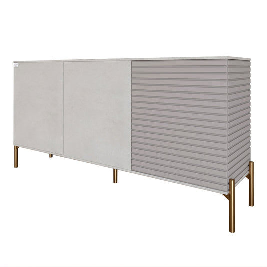 Комод закрытый в гостиную на золотых металлических ножках LION Грей 154x38x76,5 см Бетон Style/Кашемир (LION-041864)