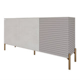 Комод закрытый в гостиную на золотых металлических ножках LION Грей 154x38x76,5 см Бетон Style/Кашемир (LION-041864)