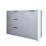 Комод LION Краш с тремя выдвижными ящиками и закрытыми полками Бетон style (LION-044147)