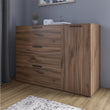Комод LION Краш с тремя выдвижными ящиками и закрытыми полками Дуб леворно (LION-044157)