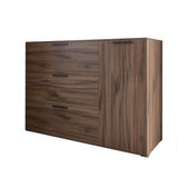 Комод LION Краш с тремя выдвижными ящиками и закрытыми полками Дуб леворно (LION-044157)