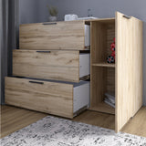 Комод LION Краш с тремя выдвижными ящиками и закрытыми полками Бетон style (LION-044147)