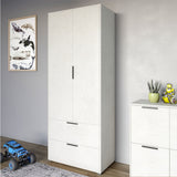 Шкаф распашный двухдверный LION Краш с 2 ящиками Бетон style (LION-044007)