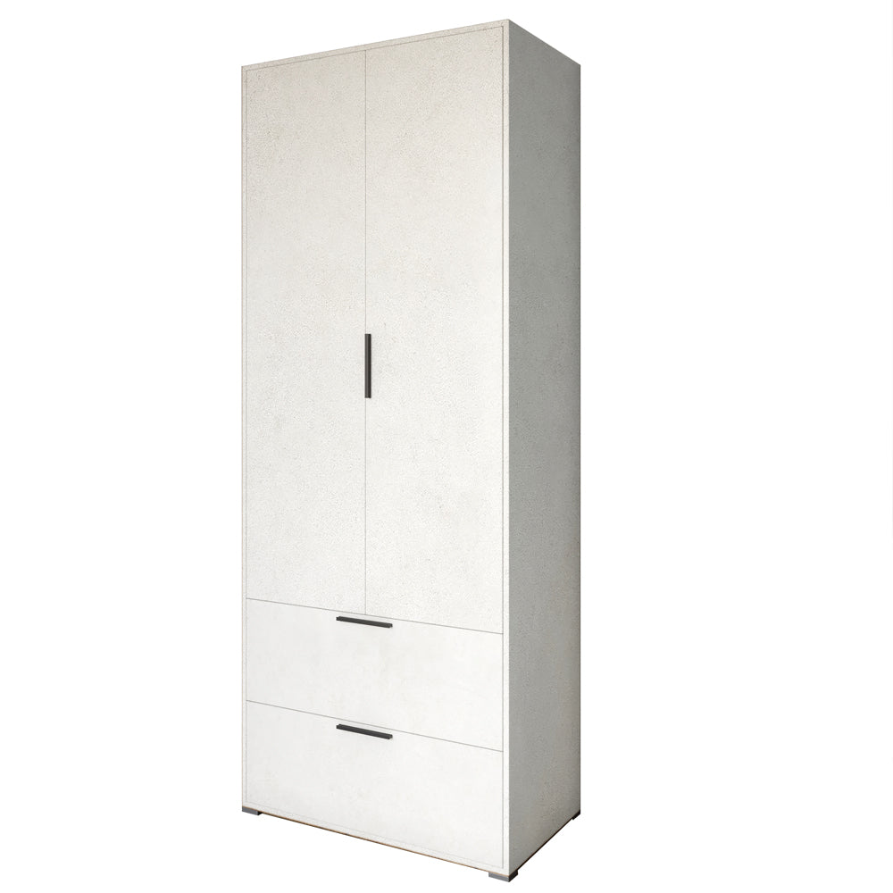 Шкаф распашный двухдверный LION Краш с 2 ящиками Бетон style (LION-044007)