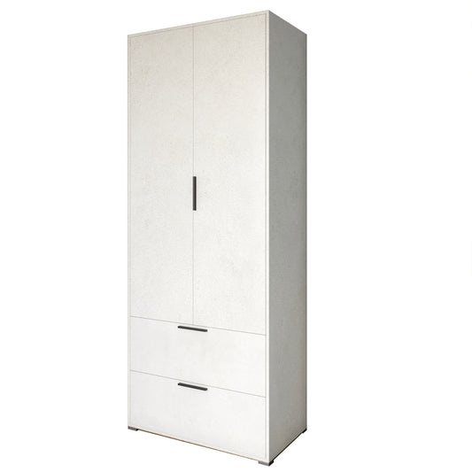 Шкаф распашный двухдверный LION Краш с 2 ящиками Бетон style (LION-044007)