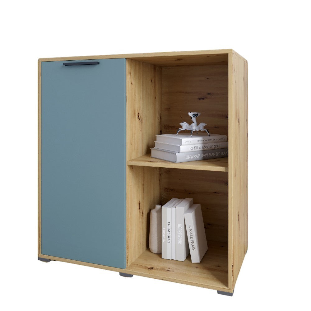 Тумба однодверная LION Краш 82x43x86 см Дуб артизан/Гранит серый (LION-044107)