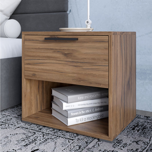 Тумба прикроватная LION Краш с выдвижным ящиком Дуб леворно (LION-044137)