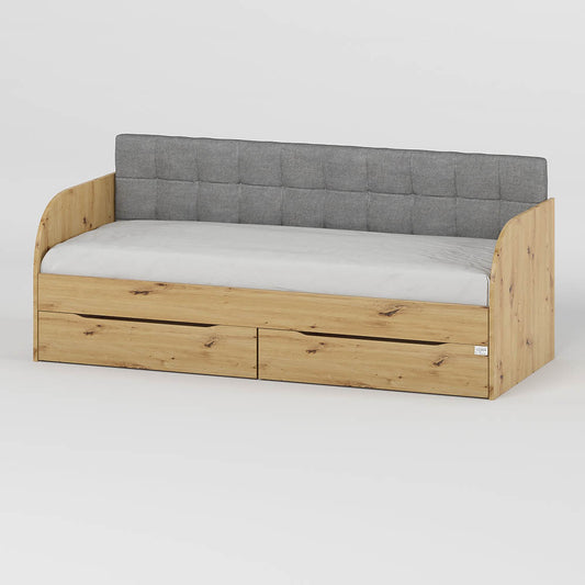 Детская односпальная кровать LION Л-7 с ящиками и ламелями Лили-95 90x190 см Дуб артизан (LION-044216)