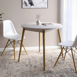 Обеденный стол круглый LION Маями-1 деревянные ножки Бетон (LION-041147)