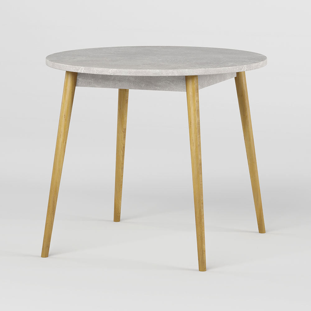 Обеденный стол круглый LION Маями-1 деревянные ножки Бетон (LION-041147)