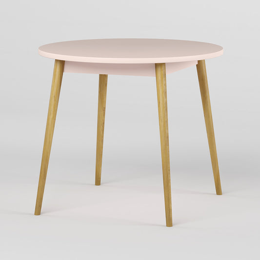 Обеденный стол круглый LION Маями-1 деревянные ножки Розовый (LION-041157)