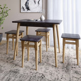 Стол и 4 табурета обеденный комплект для кухни Маями-2 кромка ПВХ 0,45 мм Бетон темный (LION-041239)