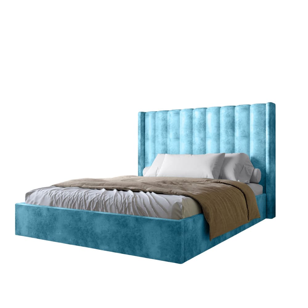 Двуспальная кровать LION Нино 180x200 см SILK 502 Бирюзовый (LION-041396)