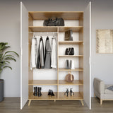 Шкаф двухдверный с черными ножками М-ЗОН Борн 1200 Дуб Артизан/Антрацит (MZN-031061)