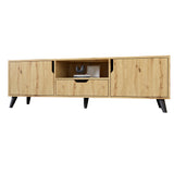 Тумба под телевизор с черными ножками М-ЗОН Борн 1600 Дуб Артизан (MZN-031083)