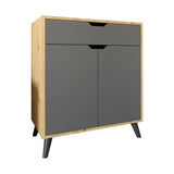 Комод в гостиную с черными ножками М-ЗОН Борн 750 Дуб Артизан/Антрацит (MZN-031049)