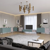 Комплект модульный для гостиной LION Грей 4 элемента с черными металлическими ножками Гранит серый/Камень (LION-042828)