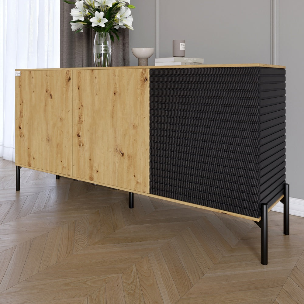 Комплект модульный для гостиной LION Грей 4 элемента с черными металлическими ножками Кашемир/Дерево (LION-042733)