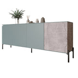 Комод в гостиную на черных металлических ножках LION Грей 204x38x76,5 см Гранит серый/Камень (LION-042613)