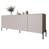 Комод в гостиную на черных металлических ножках LION Грей 204x38x76,5 см Кашемир/Кашемир (LION-042633)