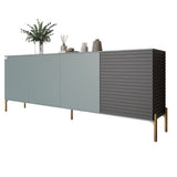 Комод на золотых металлических ножках LION Грей 204x38x76,5 см Гранит серый/Асфальт (LION-042673)