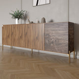 Комод на золотых металлических ножках LION Грей 204x38x76,5 см Дуб Ливорно/Дерево (LION-042663)