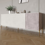 Комод на золотых металлических ножках LION Грей 204x38x76,5 см Бетон Style/Камень (LION-042694)