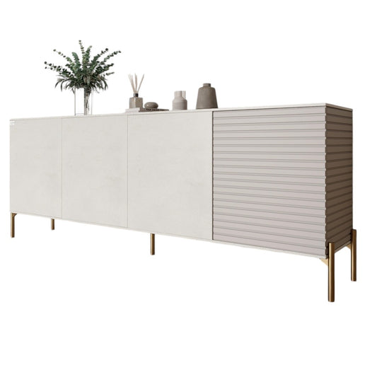 Комод на золотых металлических ножках LION Грей 204x38x76,5 см Бетон Style/Кашемир (LION-042643)