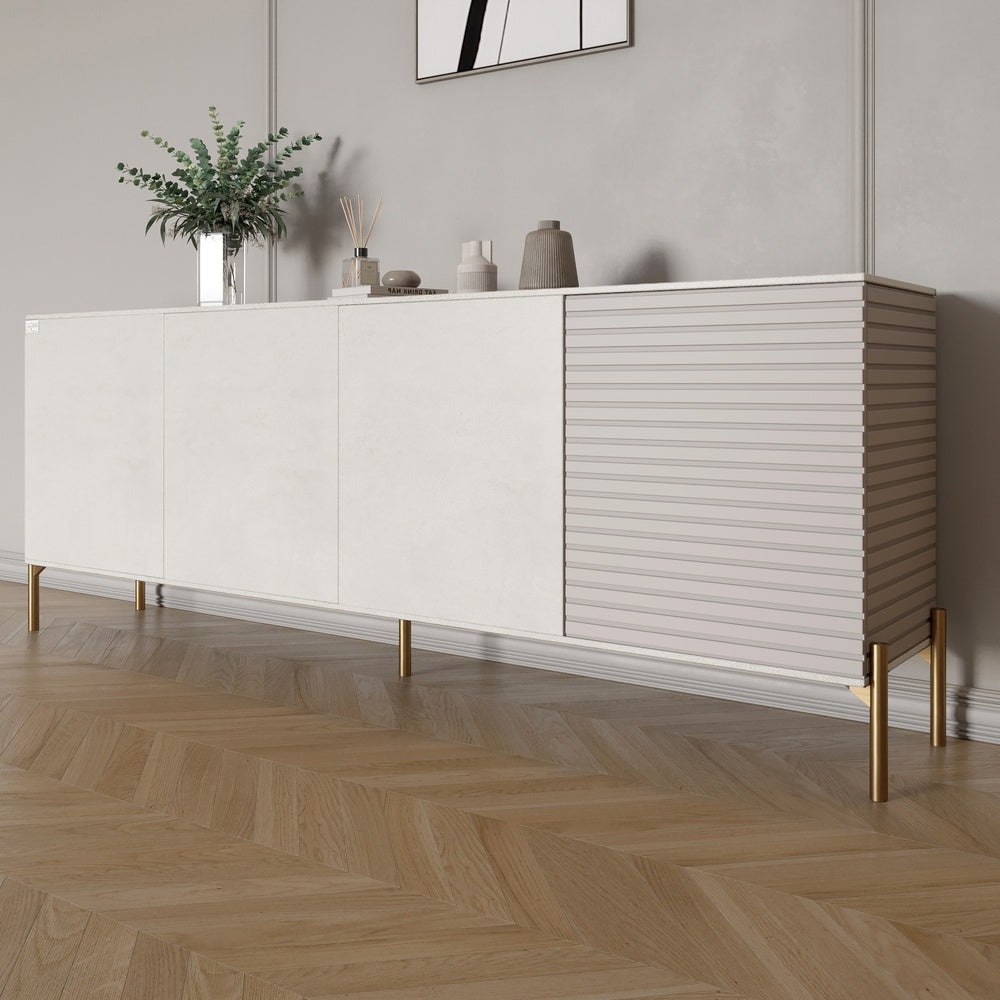 Комод на золотых металлических ножках LION Грей 204x38x76,5 см Бетон Style/Кашемир (LION-042643)