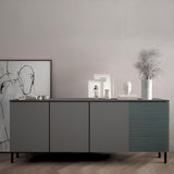 Комод на золотых металлических ножках LION Грей 204x38x76,5 см Бетон Style/Камень (LION-042694)