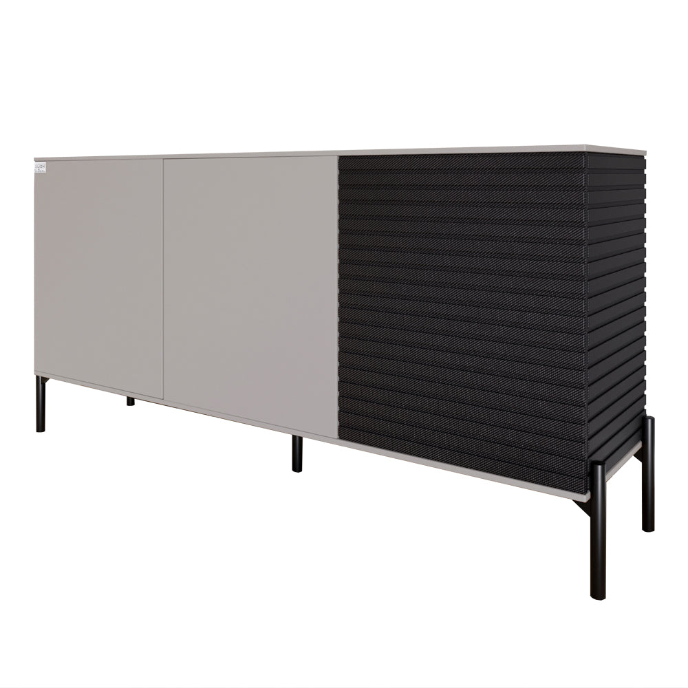 Комод закрыт в гостиную на черных металлических ножках LION Грей Кашемир/Асфальт 1540x380x765 (LION-041567)