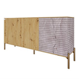 Комод закрытый в гостиную на золотых металлических ножках LION Грей 154x38x76,5 см Дуб Артизан/Камень (LION-041854)