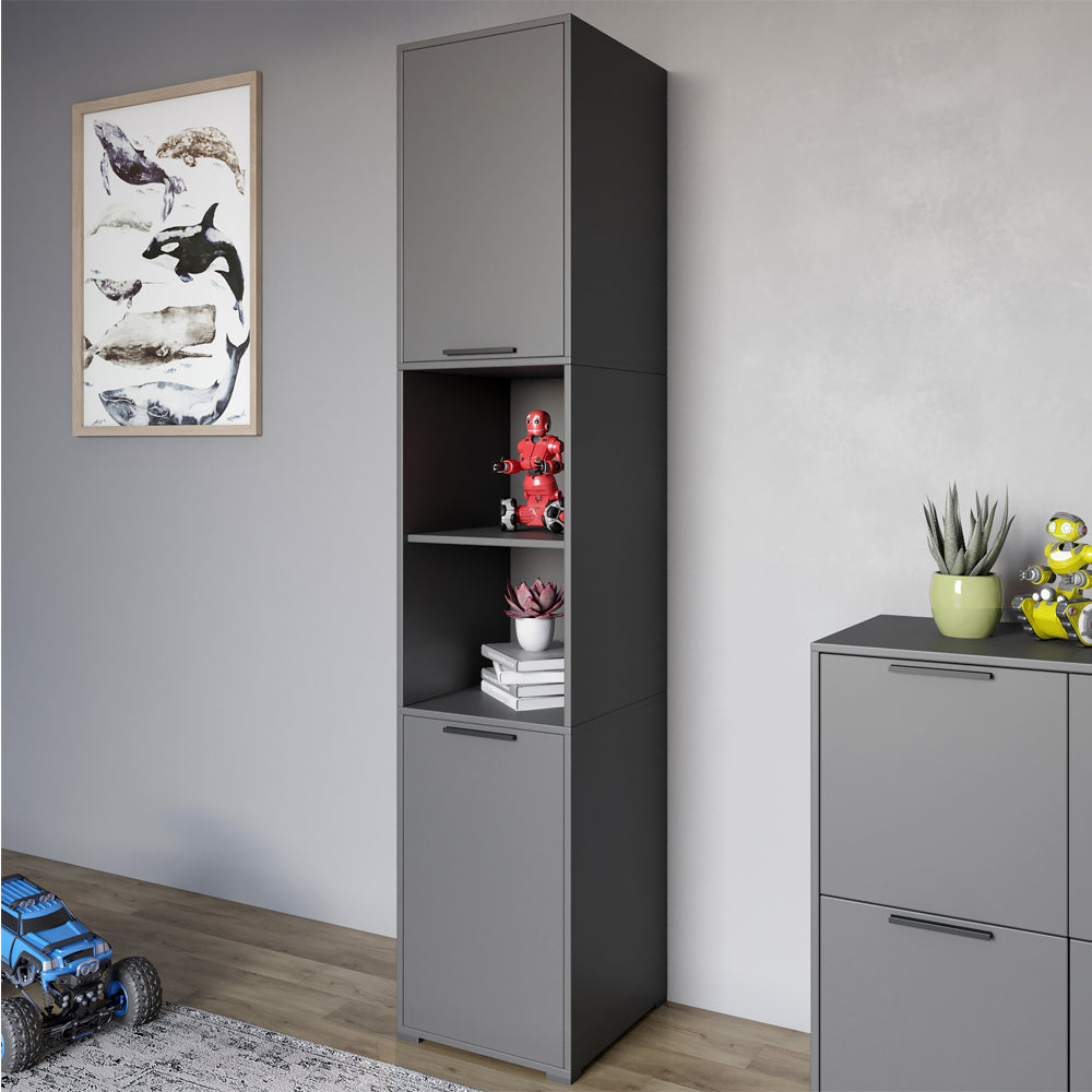 Пенал закрытый LION Краш с 2 дверцами Антрацит (LION-044021) ТОП