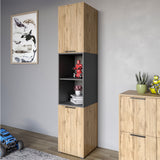 Пенал закрытый LION Краш с 2 дверцами Дуб аппалачи/Антрацит (LION-044034)