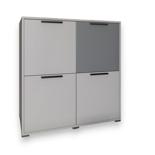 Тумба четырехдверная LION Краш 82x43x86 см Кашемир/Антрацит (LION-041770)