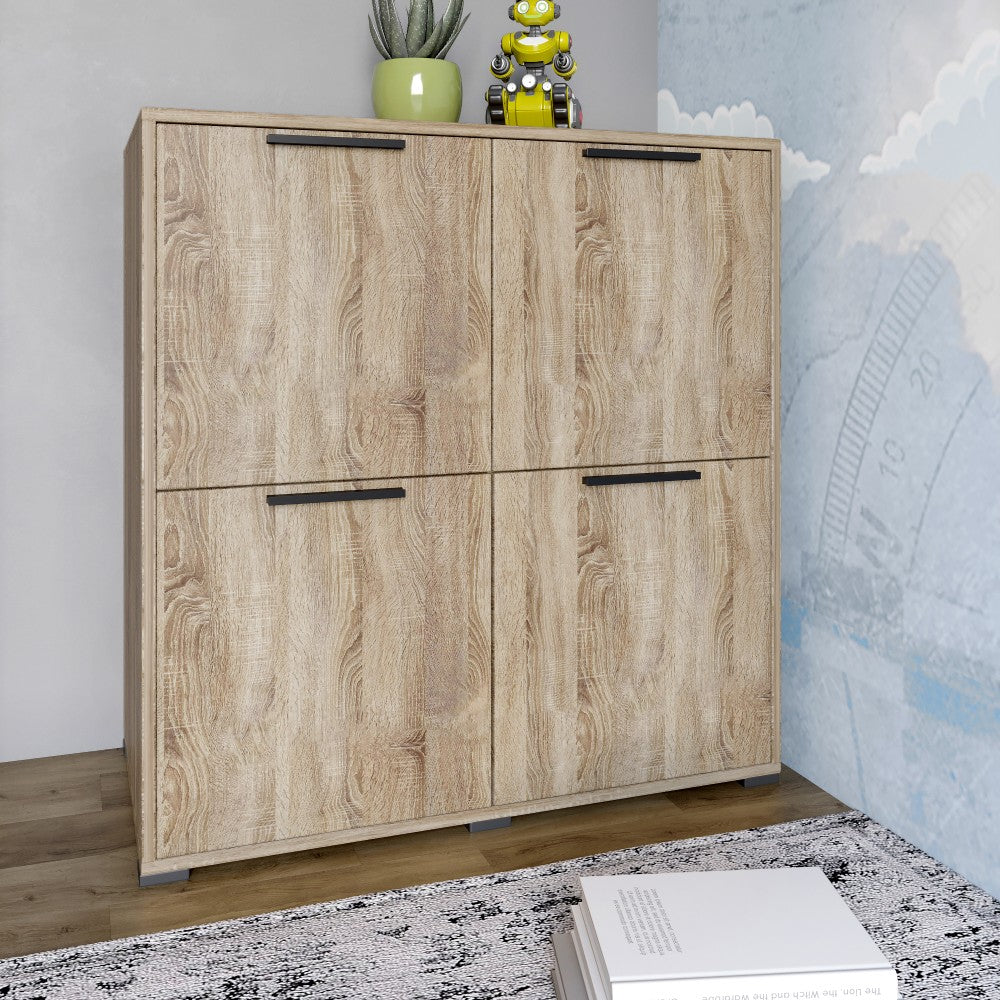 Тумба четырехдверная LION Краш 82x43x86 см Дуб сонома трюфель (LION-041760)